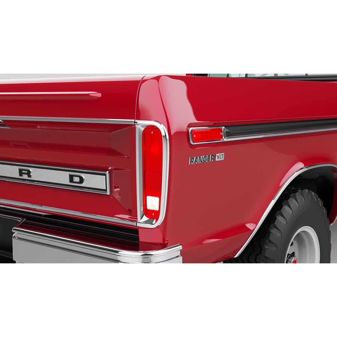 Pickup F250 3D Model – Antique American Truck, FBX, OBJ, Game Ready - View 31