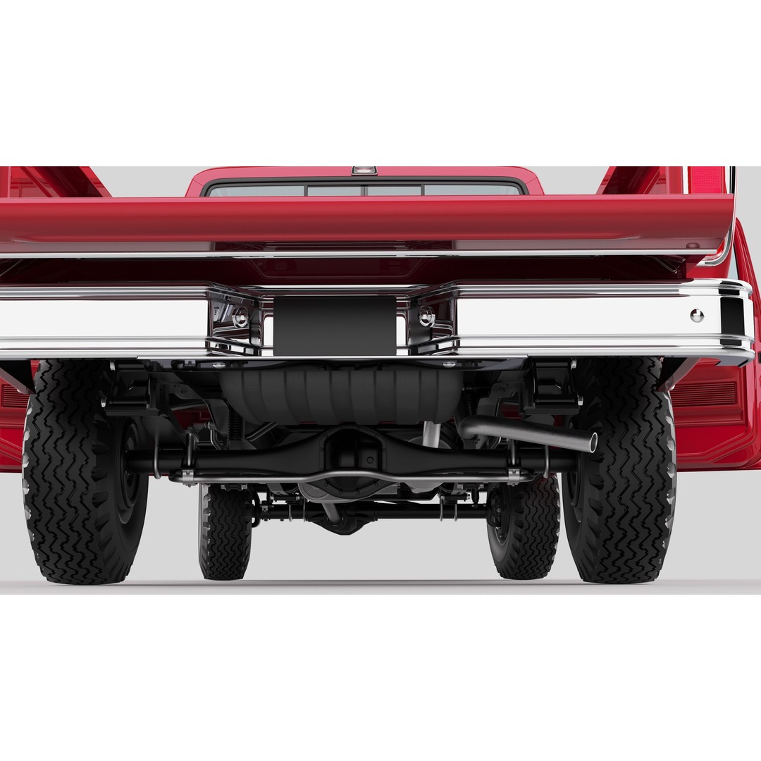 Pickup F250 3D Model – Antique American Truck, FBX, OBJ, Game Ready - View 40
