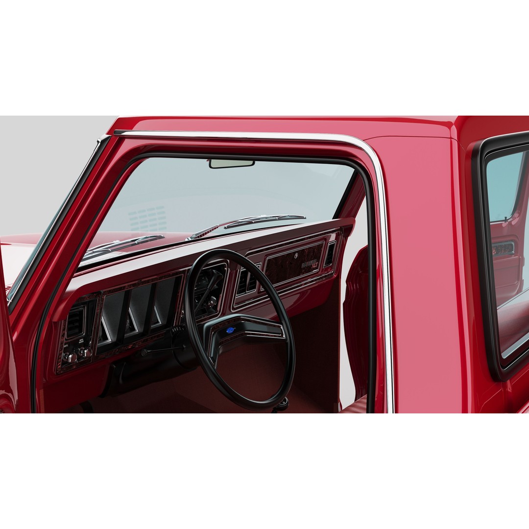 Pickup F250 3D Model – Antique American Truck, FBX, OBJ, Game Ready - View 42