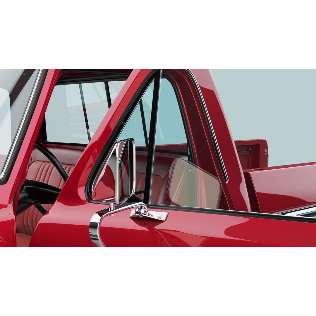 Pickup F250 3D Model – Antique American Truck, FBX, OBJ, Game Ready - View 48