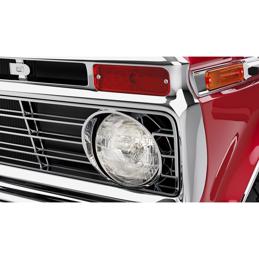 Pickup F250 3D Model – Antique American Truck, FBX, OBJ, Game Ready - View 49