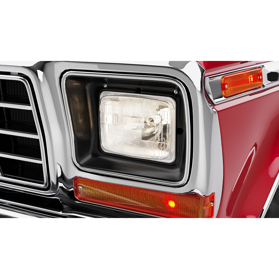 Pickup F250 3D Model – Antique American Truck, FBX, OBJ, Game Ready - View 50