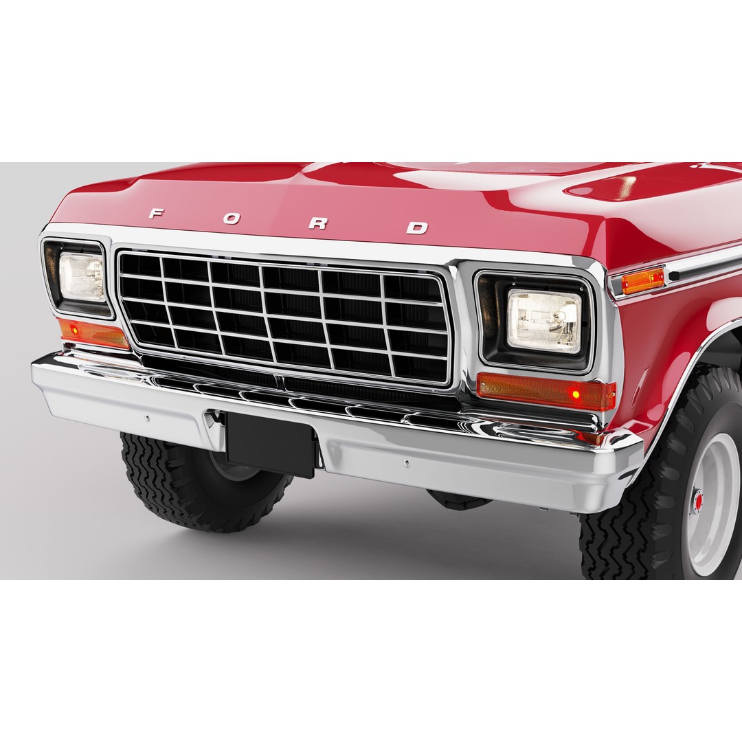 Pickup F250 3D Model – Antique American Truck, FBX, OBJ, Game Ready - View 51