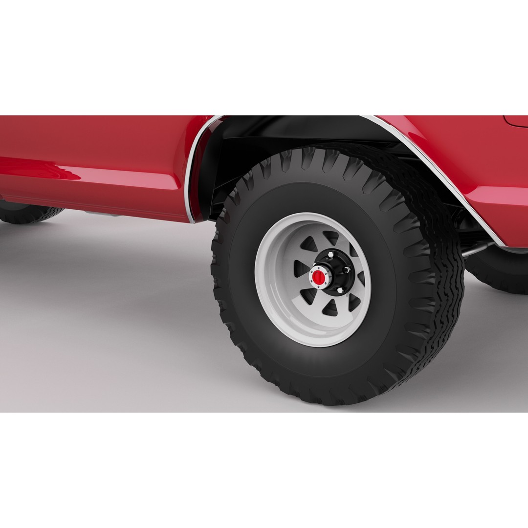 Pickup F250 3D Model – Antique American Truck, FBX, OBJ, Game Ready - View 53