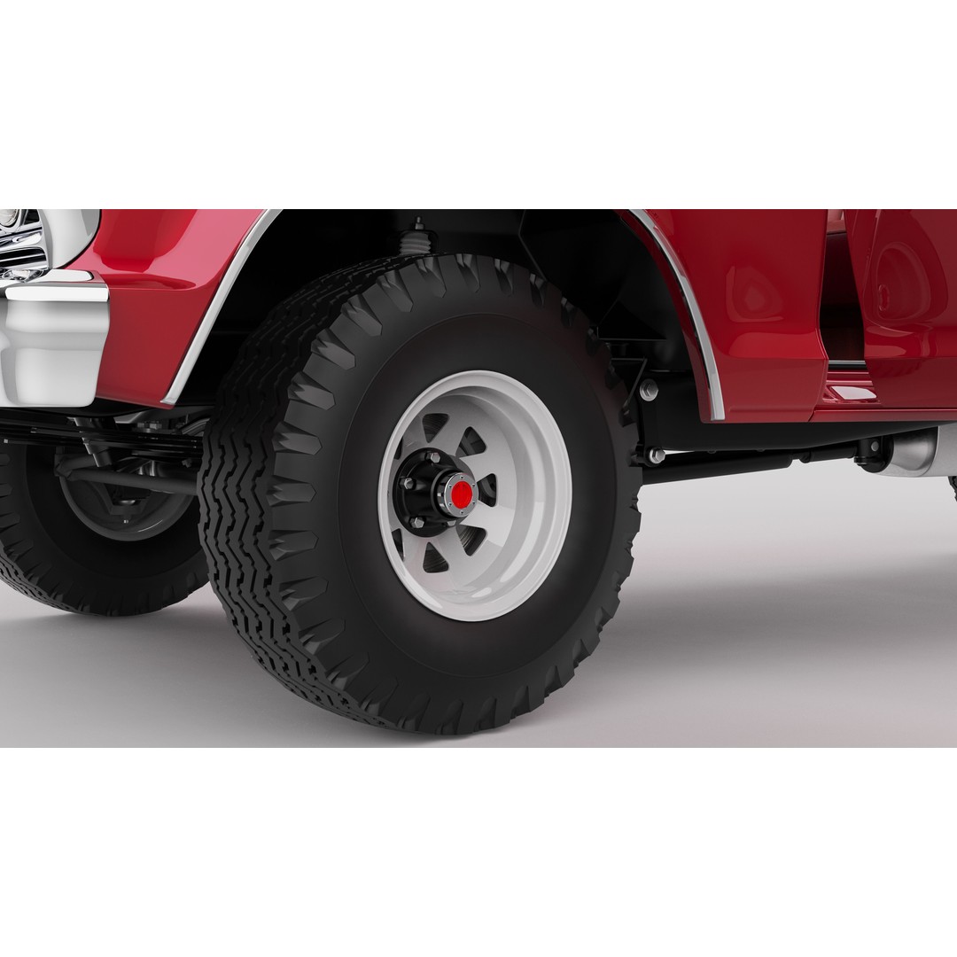 Pickup F250 3D Model – Antique American Truck, FBX, OBJ, Game Ready - View 54
