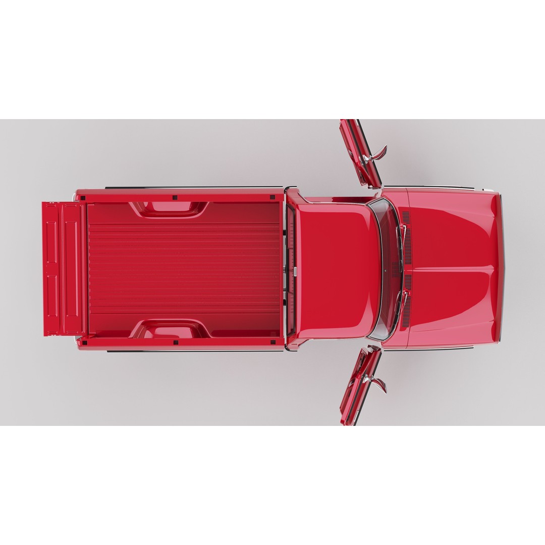 Pickup F250 3D Model – Antique American Truck, FBX, OBJ, Game Ready - View 60