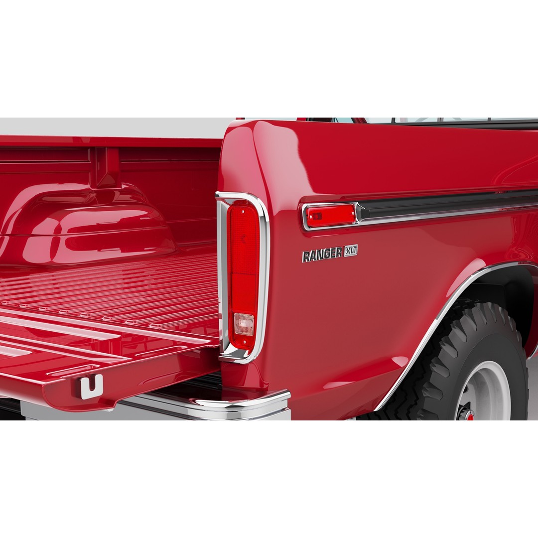 Pickup F250 3D Model – Antique American Truck, FBX, OBJ, Game Ready - View 69