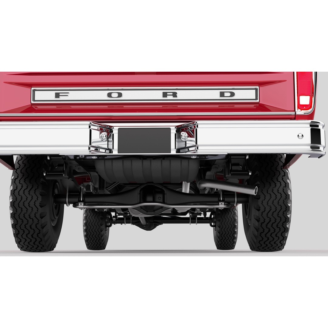 Pickup F250 3D Model – Antique American Truck, FBX, OBJ, Game Ready - View 8