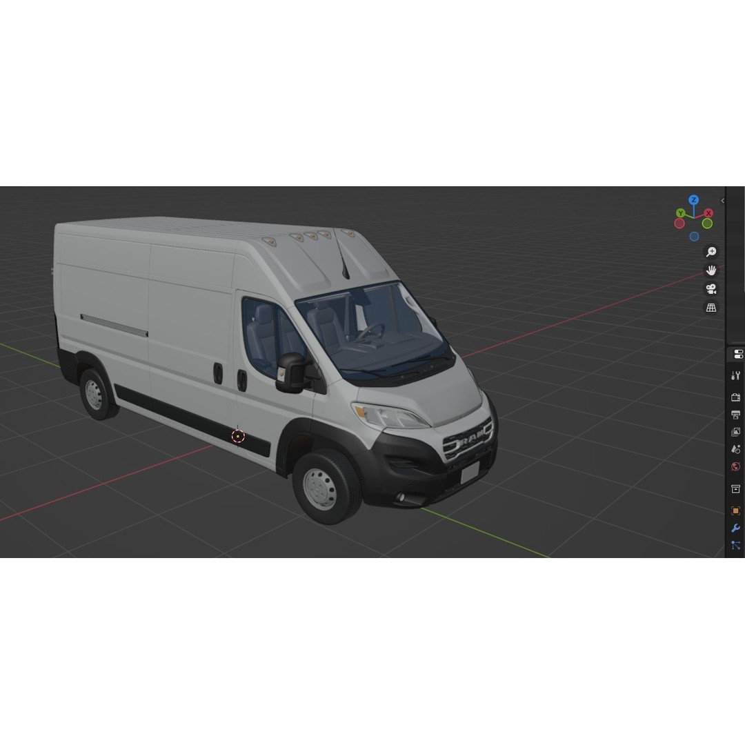 2024 Ram ProMaster L3H2 3D Model – Detailed Cargo Van, FBX, OBJ