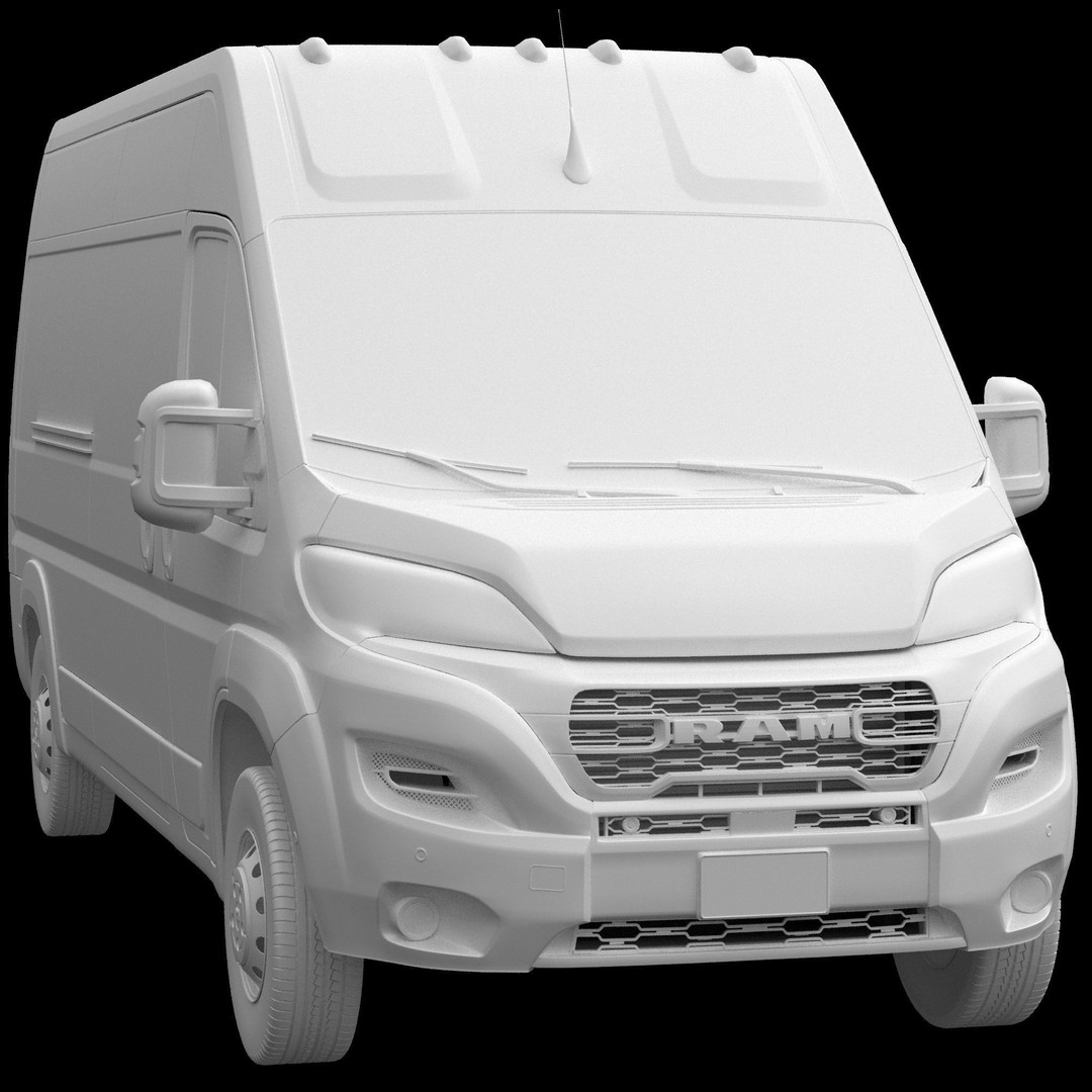 2024 Ram ProMaster L3H2 3D Model – Detailed Cargo Van, FBX, OBJ - View 14