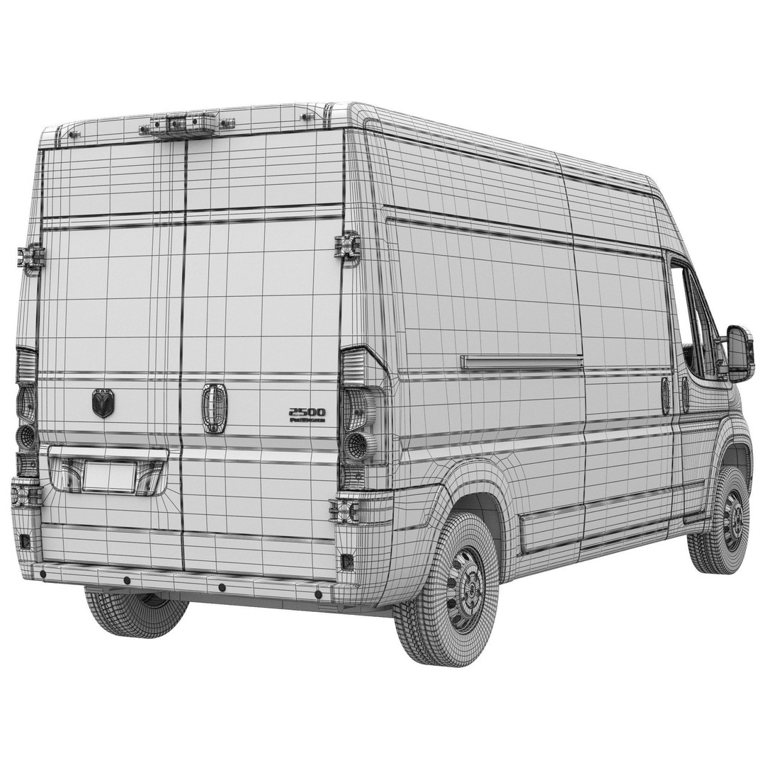 2024 Ram ProMaster L3H2 3D Model – Detailed Cargo Van, FBX, OBJ - View 16