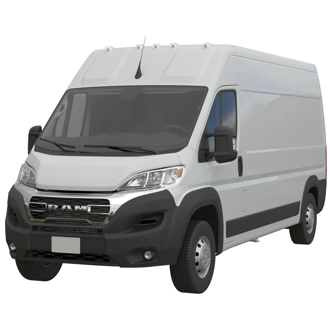 2024 Ram ProMaster L3H2 3D Model – Detailed Cargo Van, FBX, OBJ - View 3