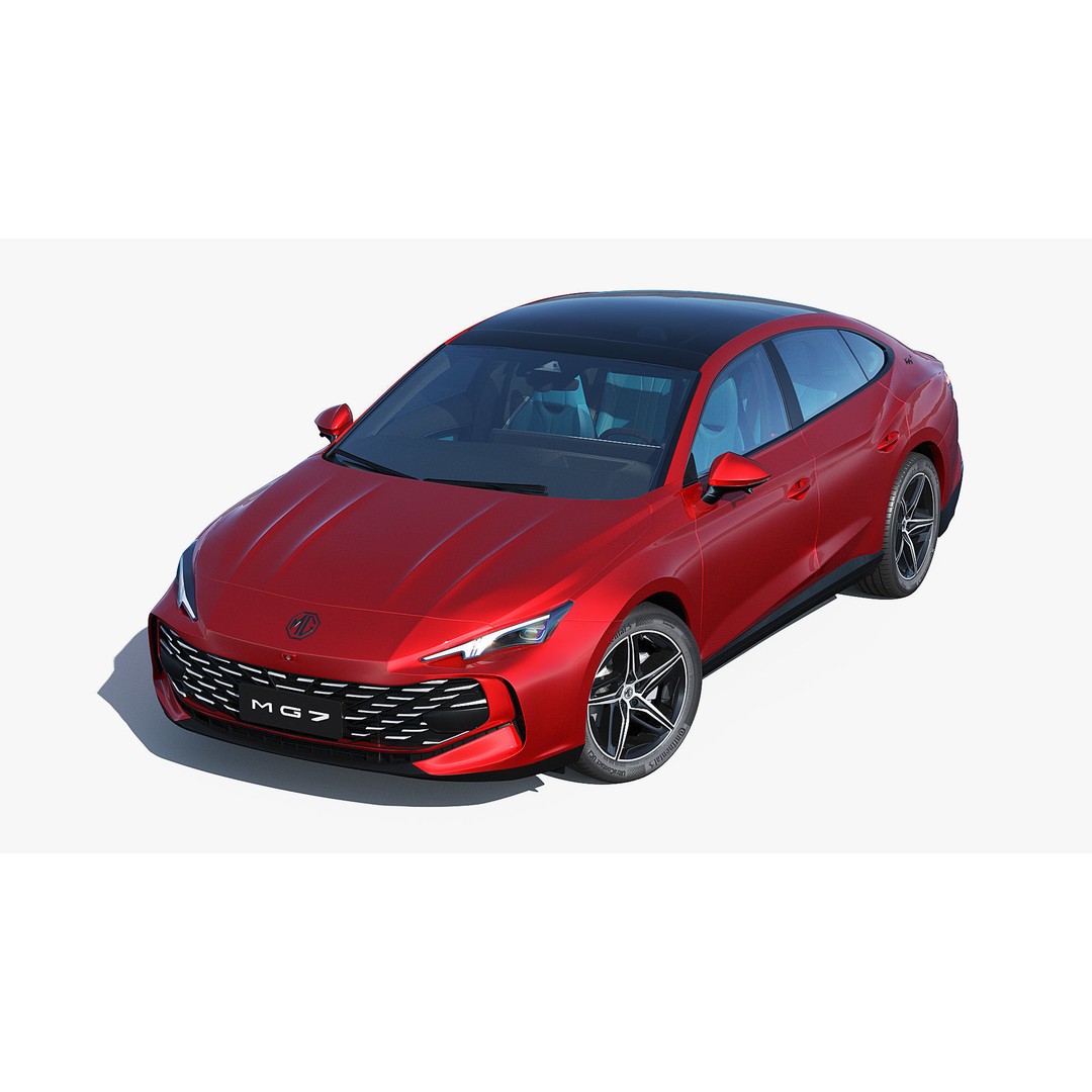 2025 MG7 3D Model – Sport Coupe with Interior, FBX & OBJ Formats - View 3