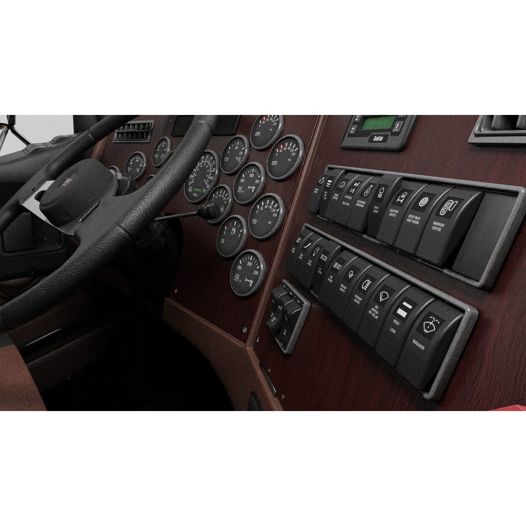 Western Star 4900 EX Semi Truck 3D Model – Game Ready Low Poly Asset, FBX, OBJ - View 16