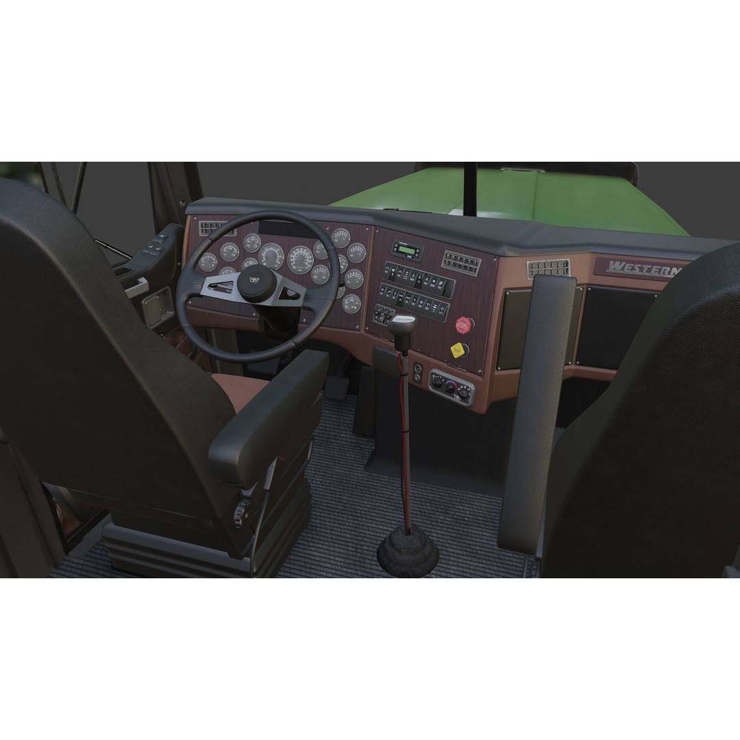 Western Star 4900 EX Semi Truck 3D Model – Game Ready Low Poly Asset, FBX, OBJ - View 25