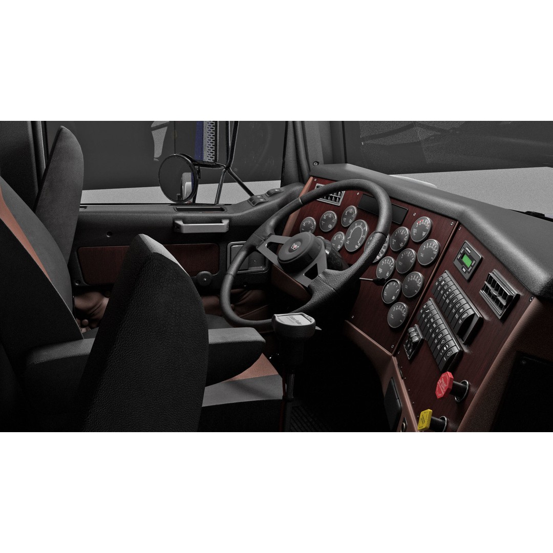 Western Star 4900 EX Semi Truck 3D Model – Game Ready Low Poly Asset, FBX, OBJ - View 3