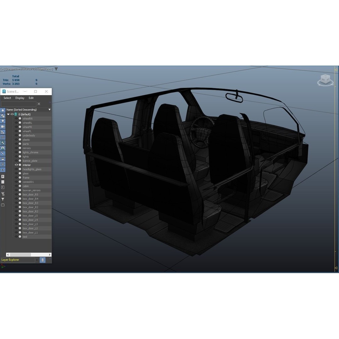 Crewcab Service Truck 3D Model – Low Poly Game Asset, FBX, PBR - View 37