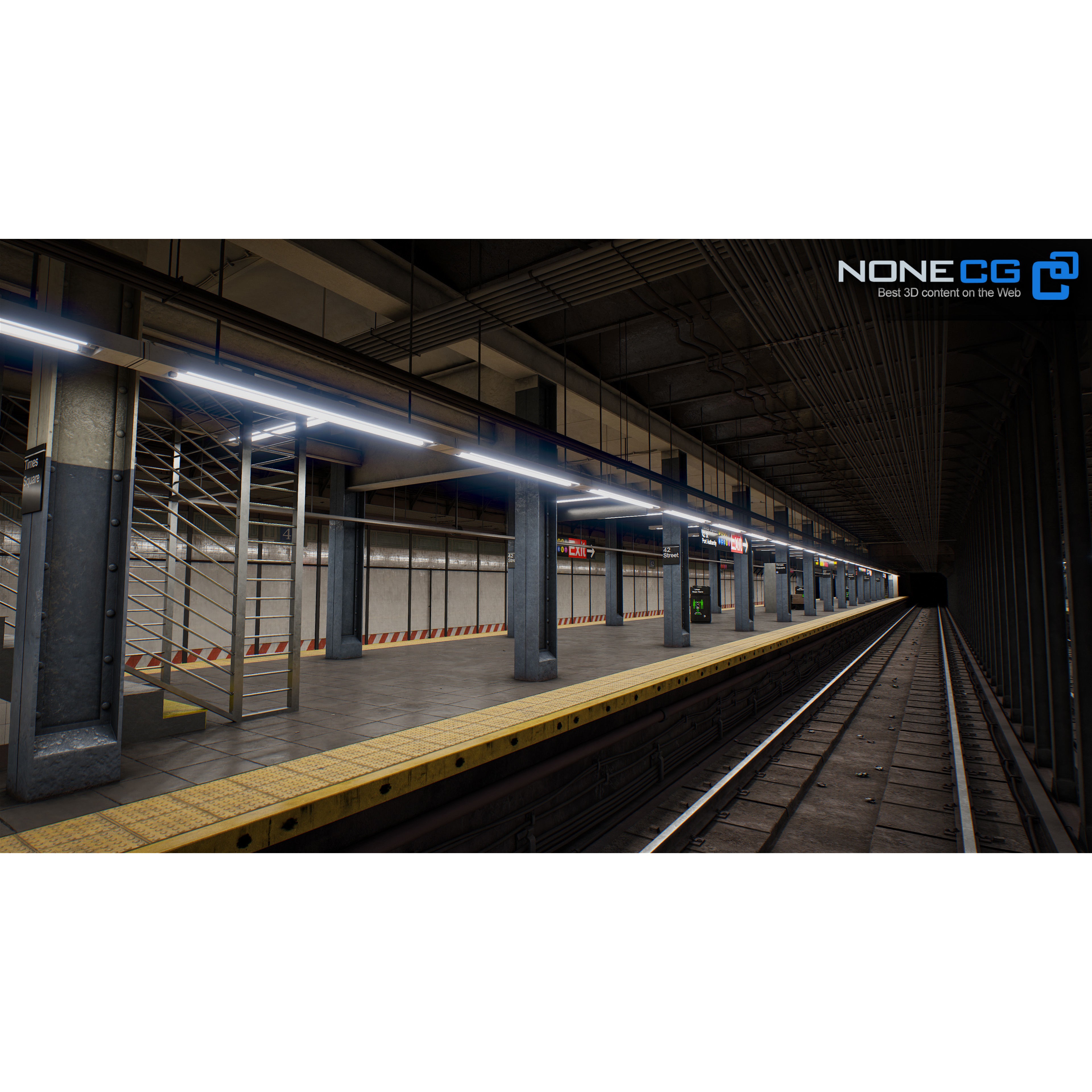 Times Square 42nd Subway Station - Detailed 3D Model