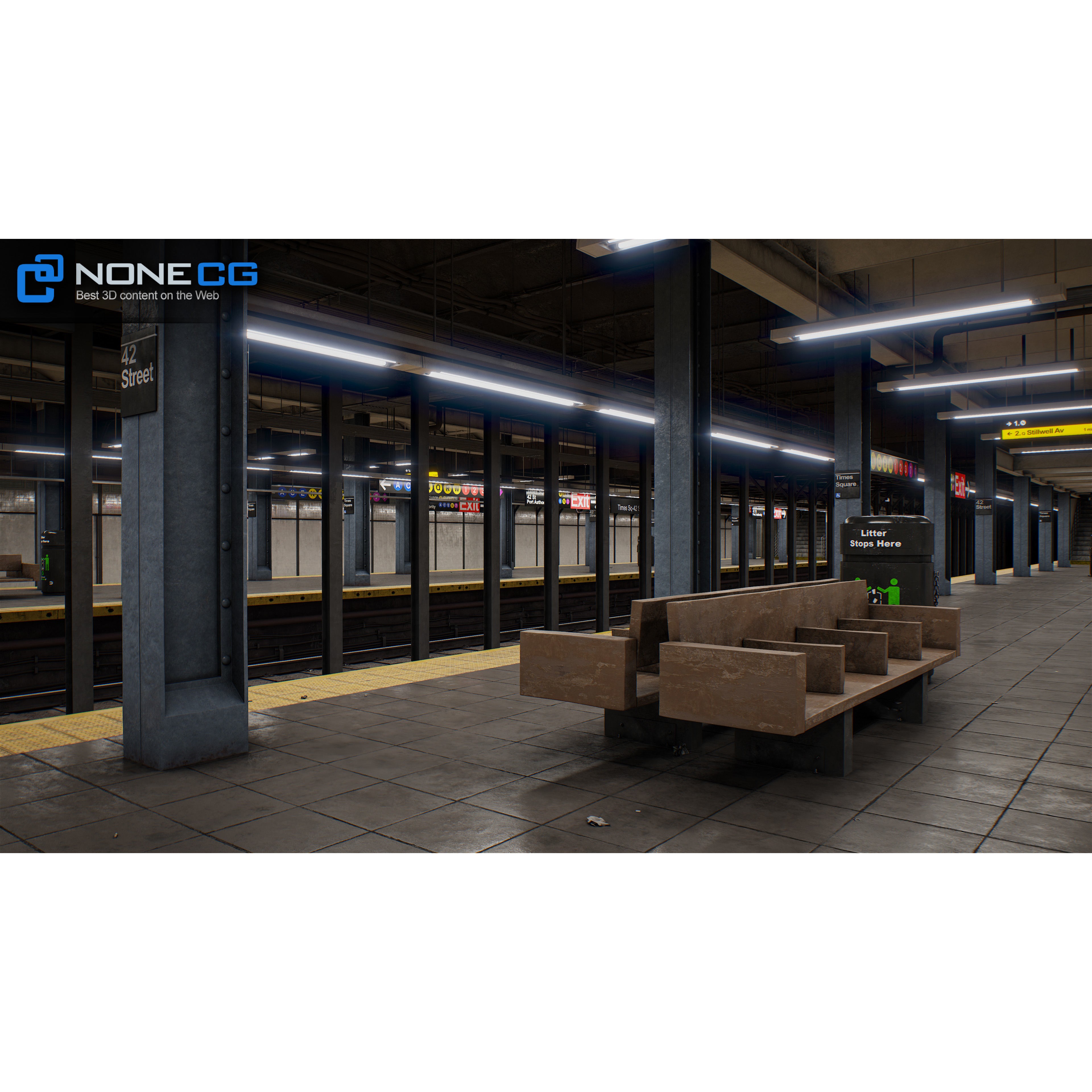 Times Square 42nd Subway Station - Detailed 3D Model - View 12