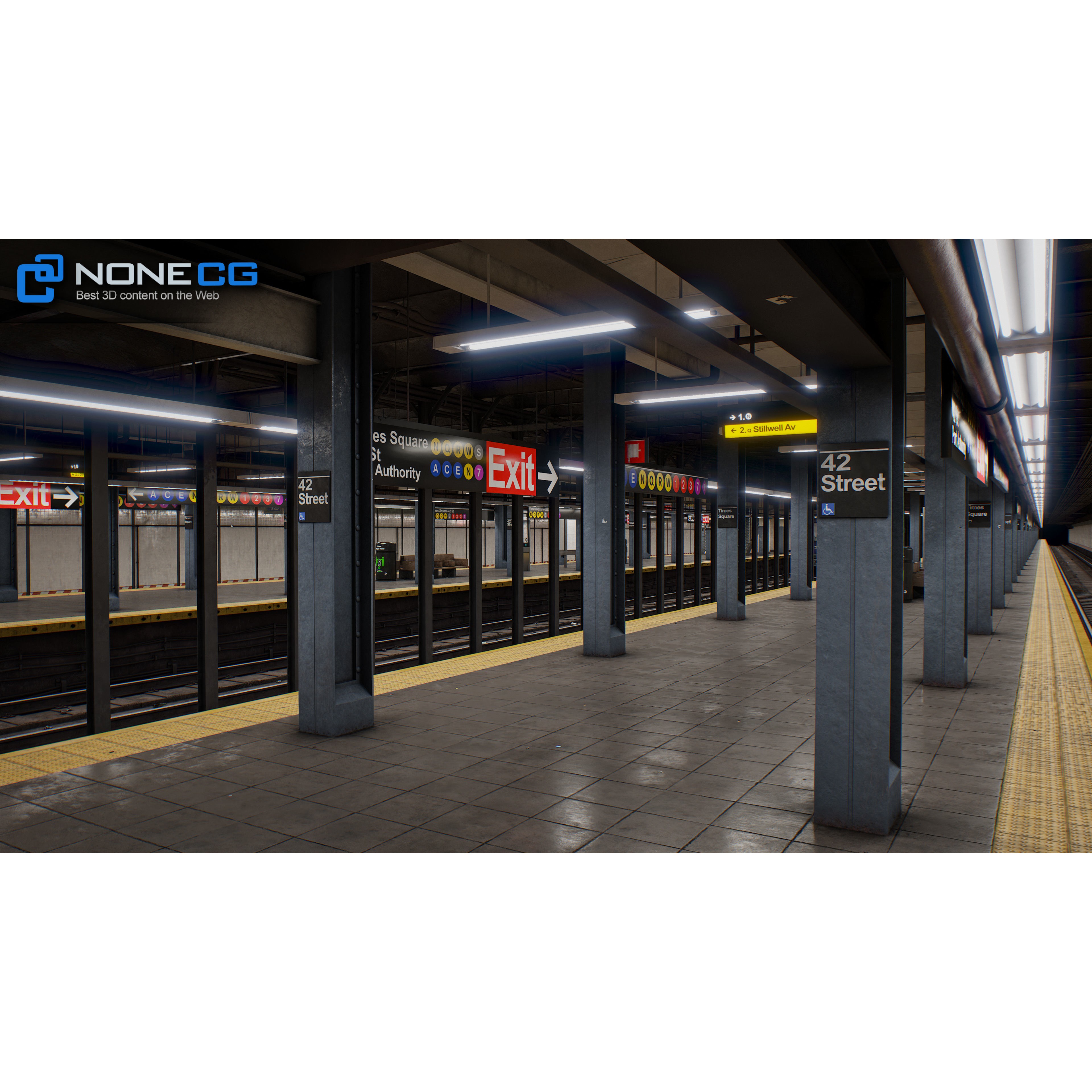 Times Square 42nd Subway Station - Detailed 3D Model - View 19