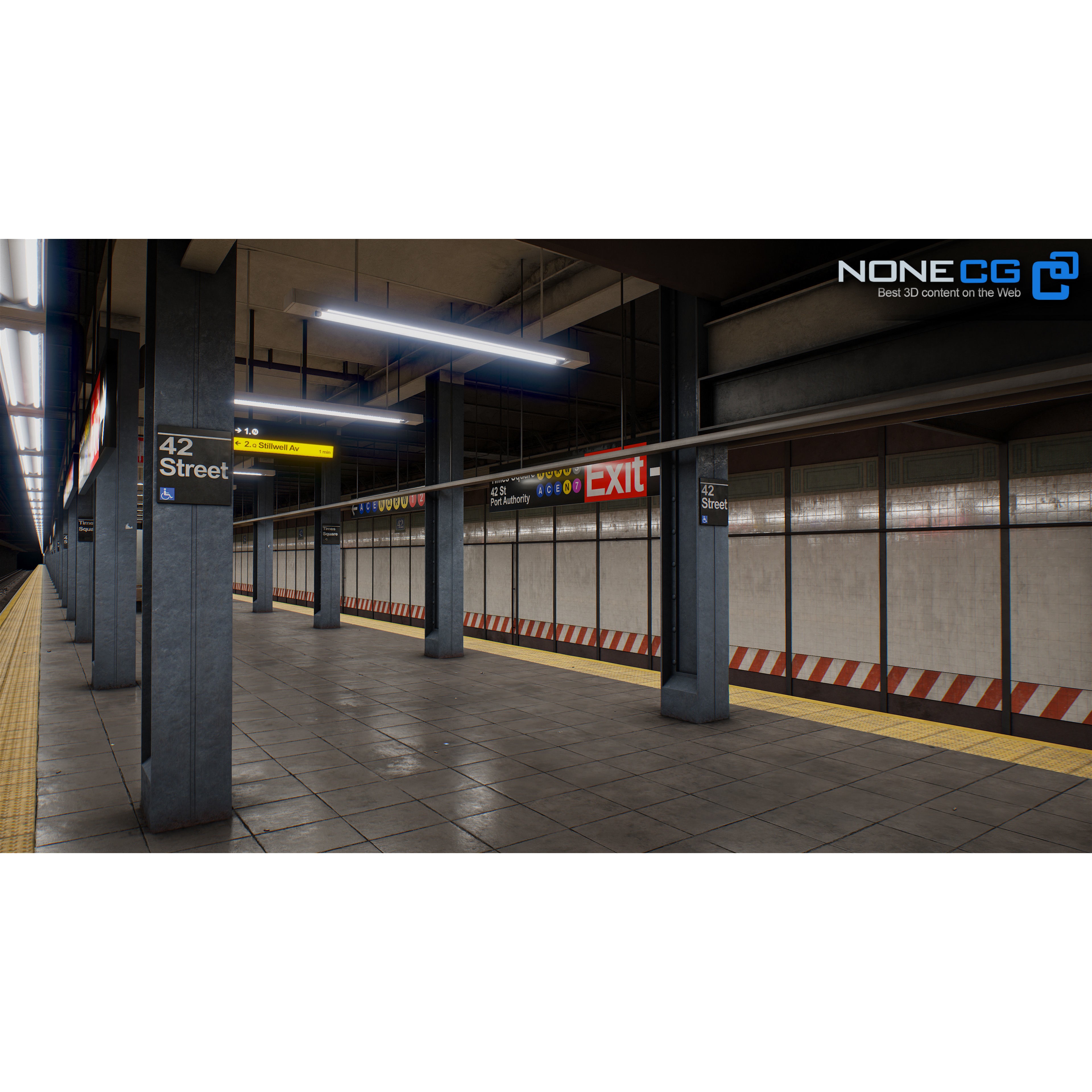 Times Square 42nd Subway Station - Detailed 3D Model - View 24