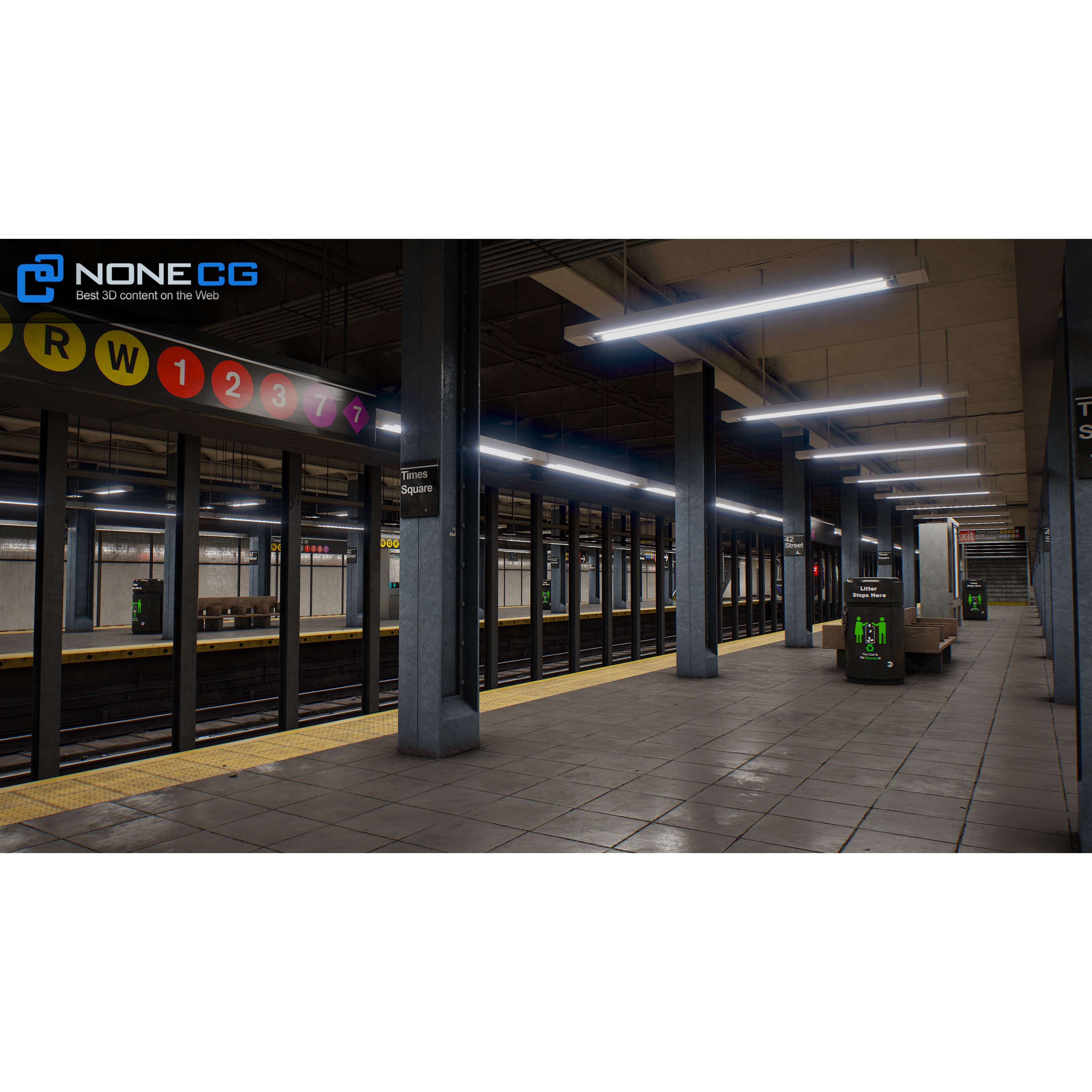Times Square 42nd Subway Station - Detailed 3D Model - View 3