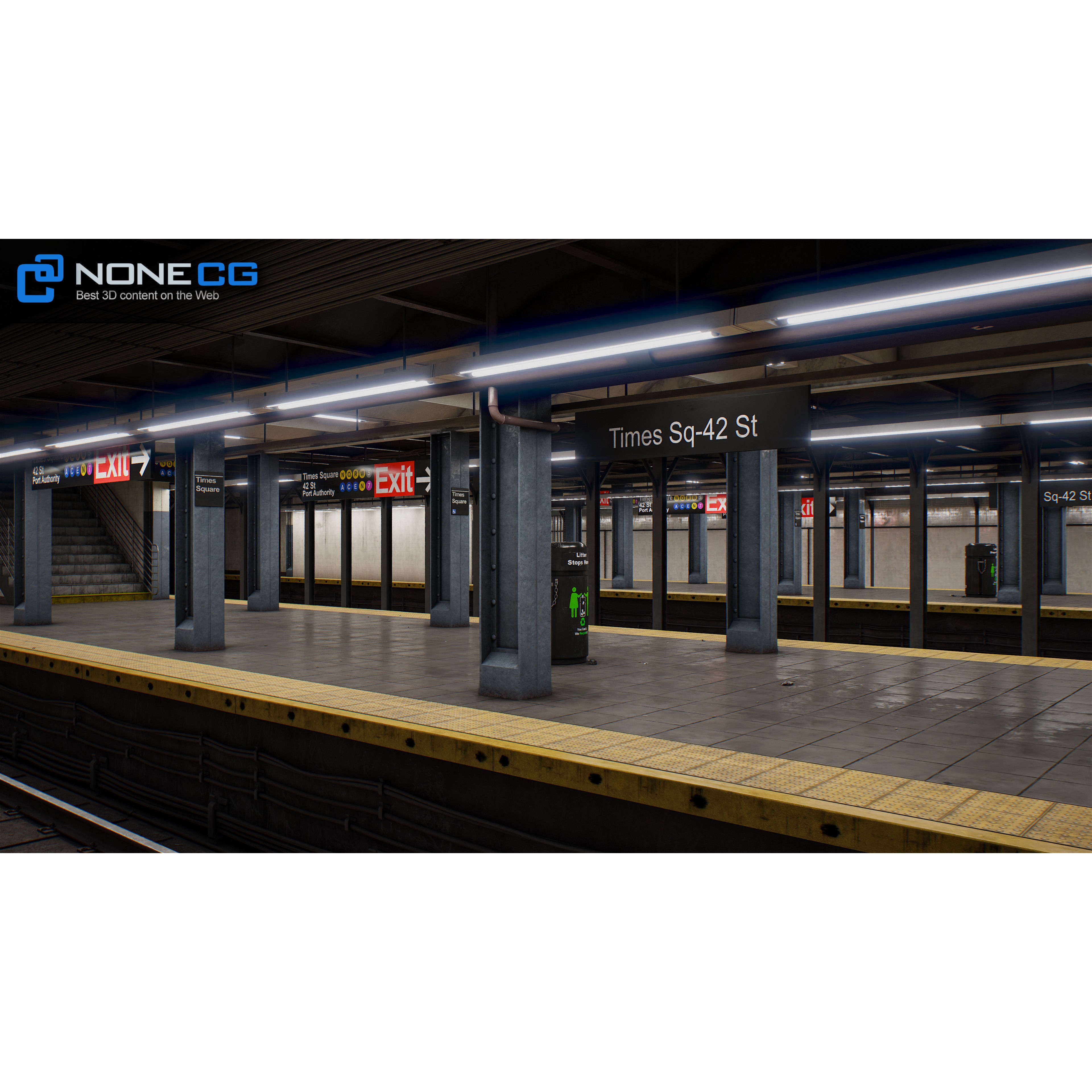 Times Square 42nd Subway Station - Detailed 3D Model - View 30