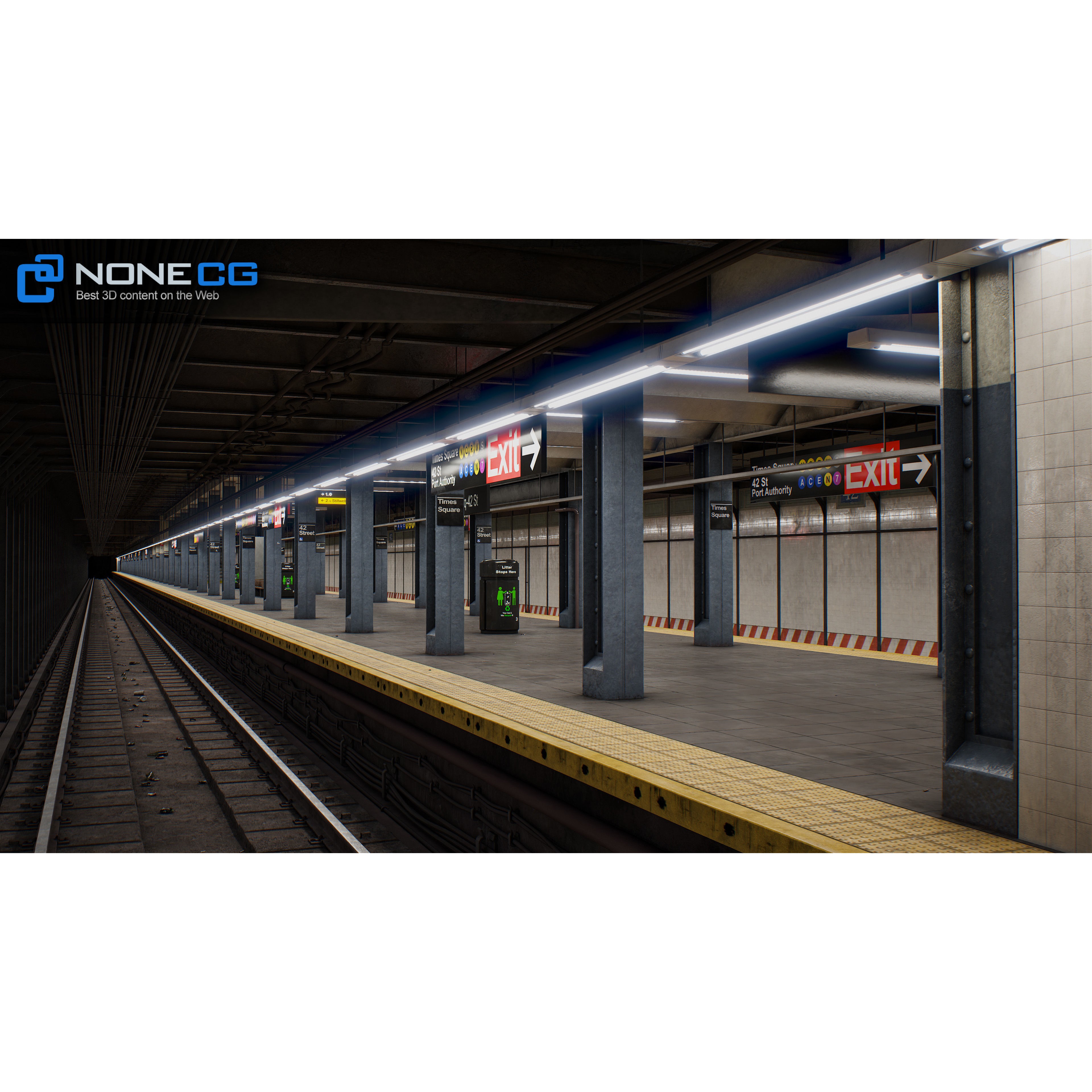 Times Square 42nd Subway Station - Detailed 3D Model - View 35