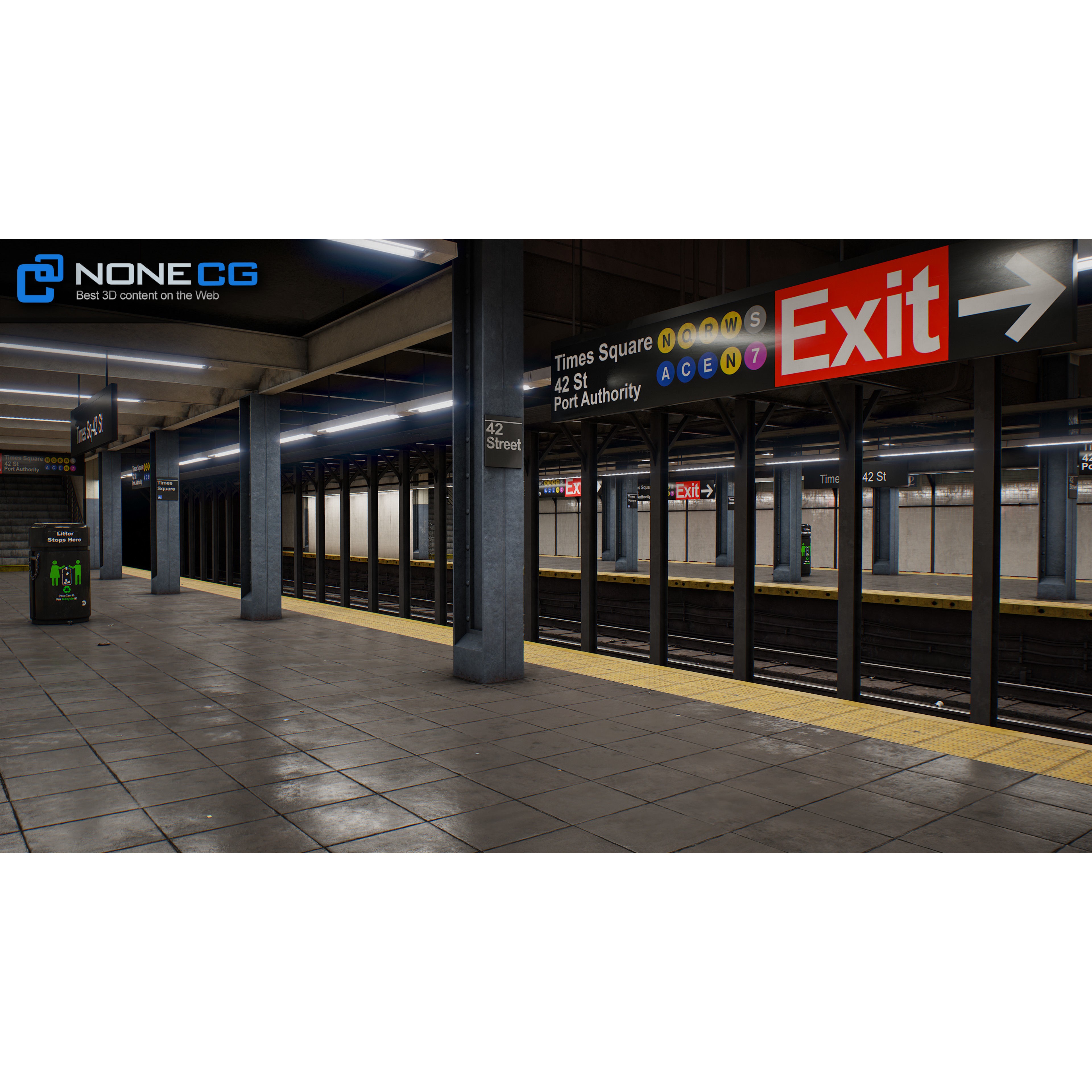 Times Square 42nd Subway Station - Detailed 3D Model - View 38