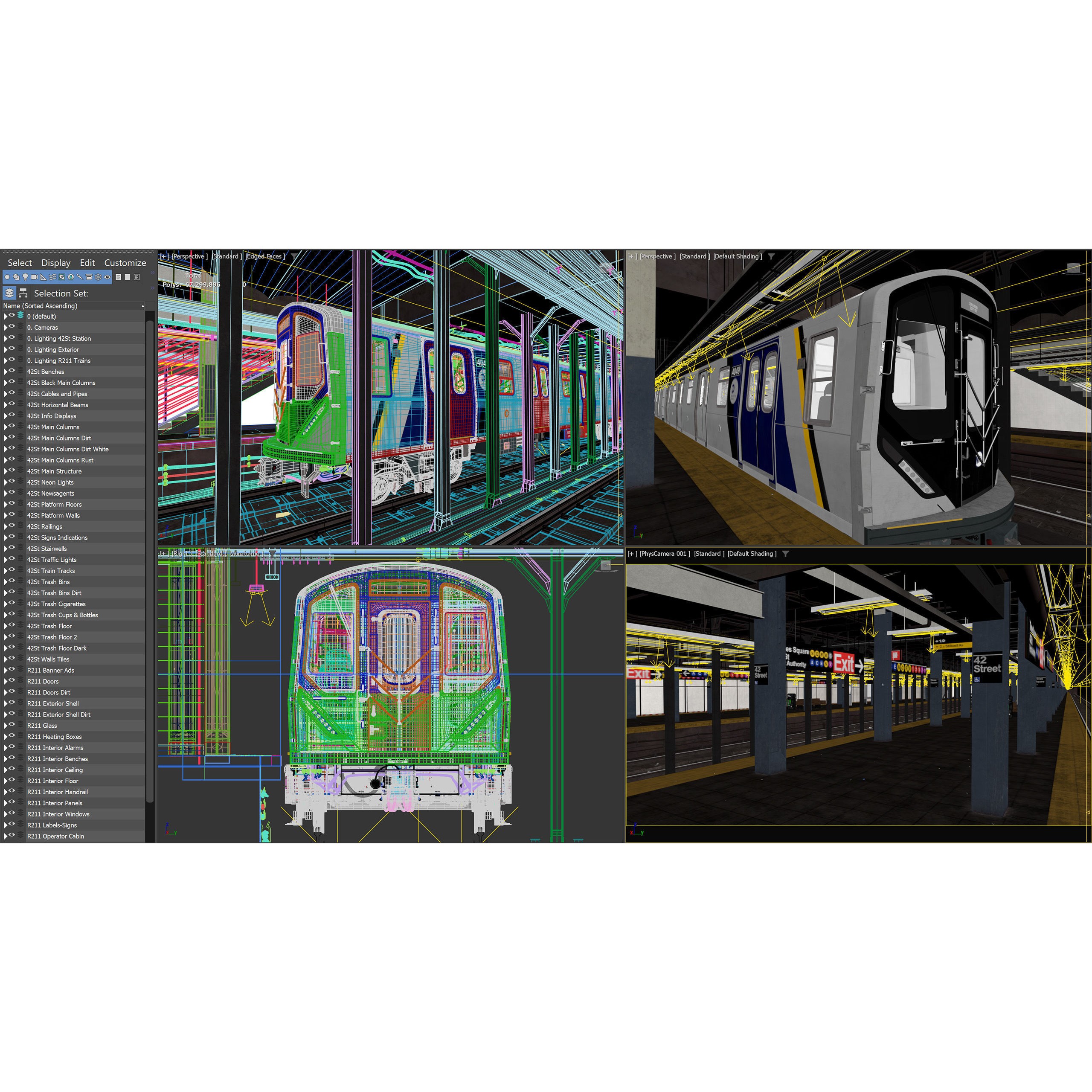 Times Square 42nd Subway Station - Detailed 3D Model - View 7