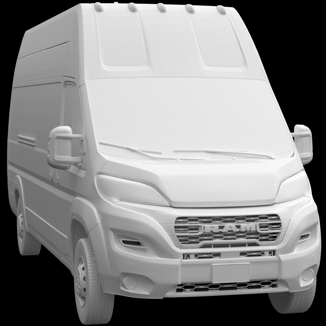 2024 Ram ProMaster L4H3 3D Model – High Poly Cargo Van, FBX, OBJ - View 14