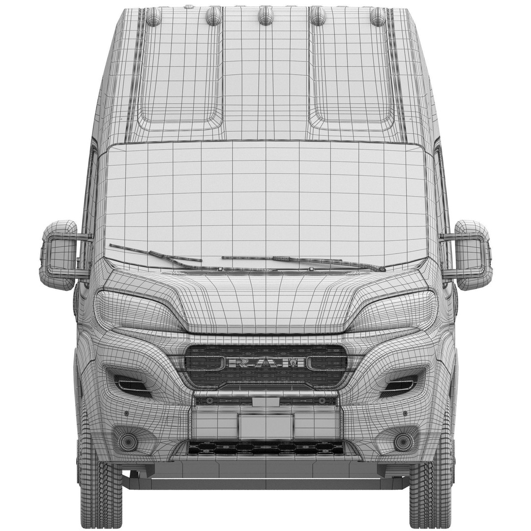 2024 Ram ProMaster L4H3 3D Model – High Poly Cargo Van, FBX, OBJ - View 18