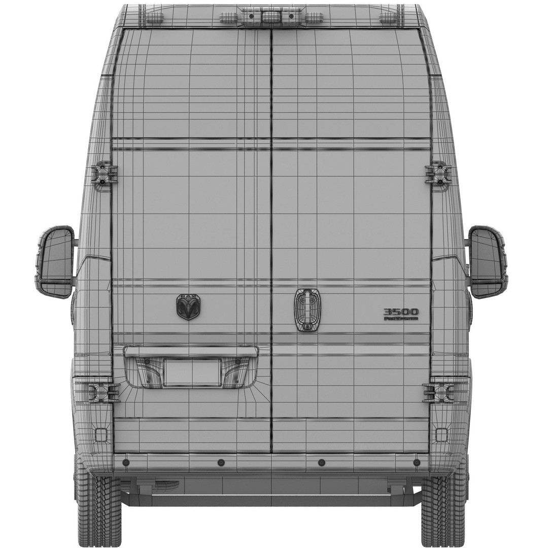 2024 Ram ProMaster L4H3 3D Model – High Poly Cargo Van, FBX, OBJ - View 19