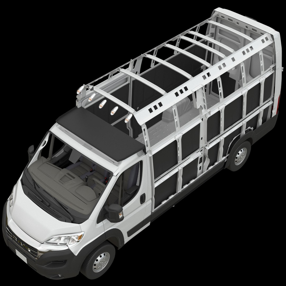 2024 Ram ProMaster L4H3 3D Model – High Poly Cargo Van, FBX, OBJ - View 23