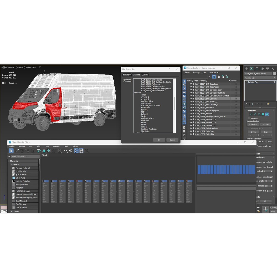 2024 Ram ProMaster L4H3 3D Model – High Poly Cargo Van, FBX, OBJ - View 30