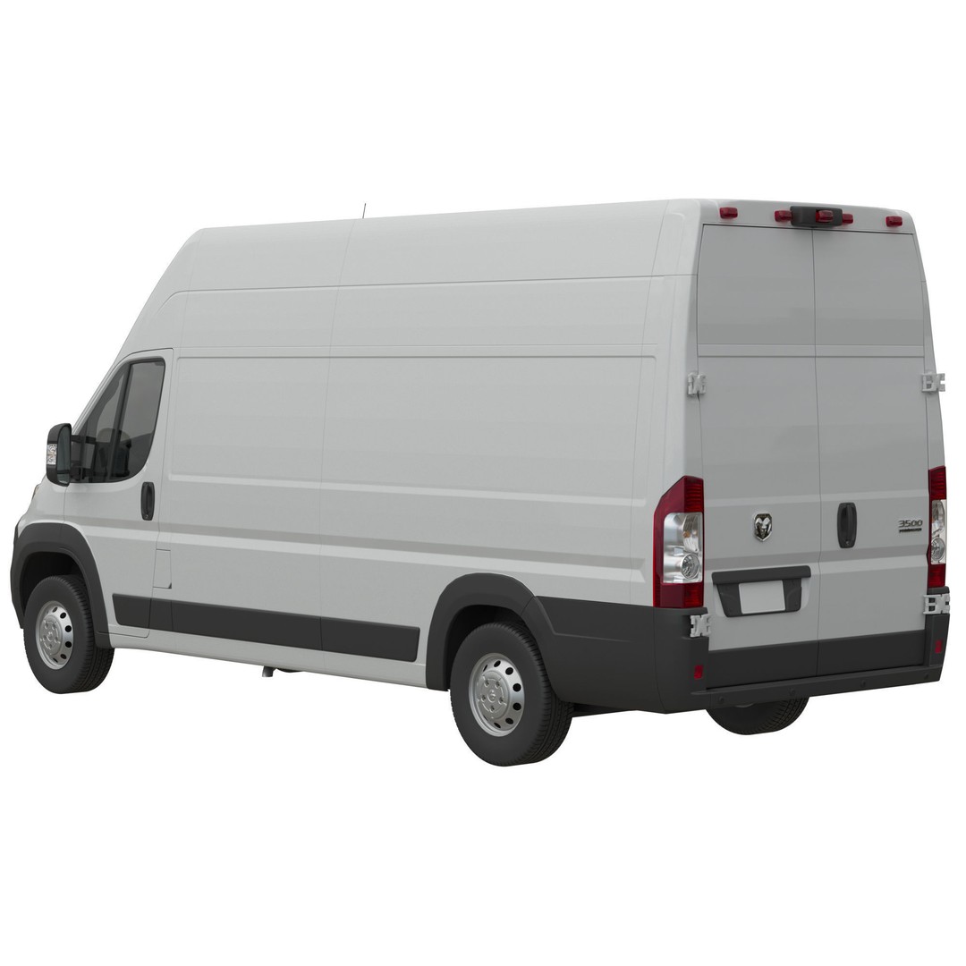2024 Ram ProMaster L4H3 3D Model – High Poly Cargo Van, FBX, OBJ - View 4