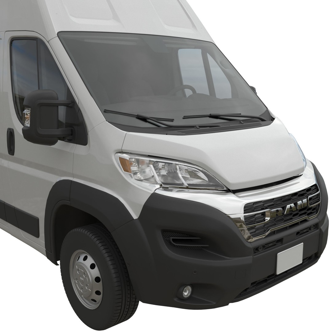 2024 Ram ProMaster L4H3 3D Model – High Poly Cargo Van, FBX, OBJ - View 7