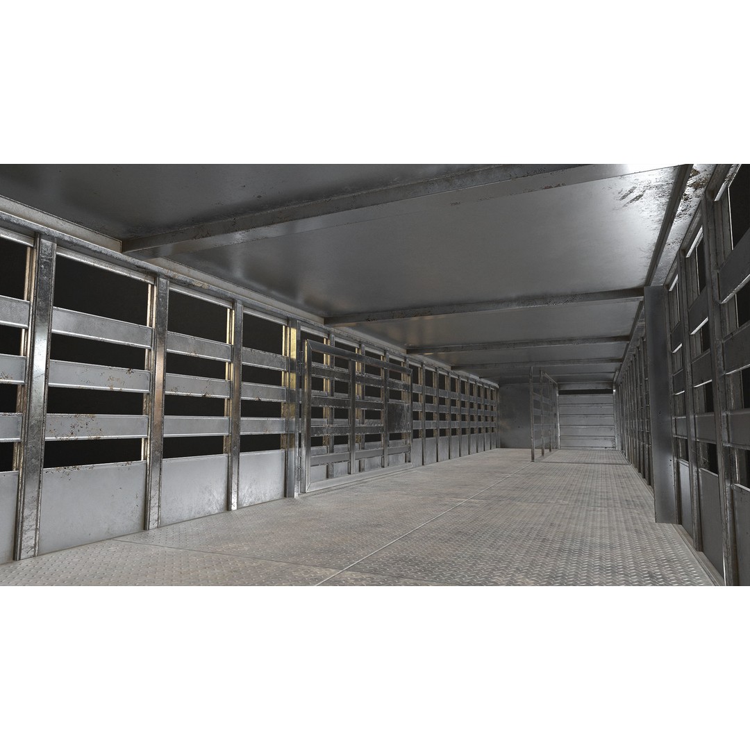 Livestock Trailer 3D Model – Low Poly Game Ready Asset, FBX, OBJ - View 11