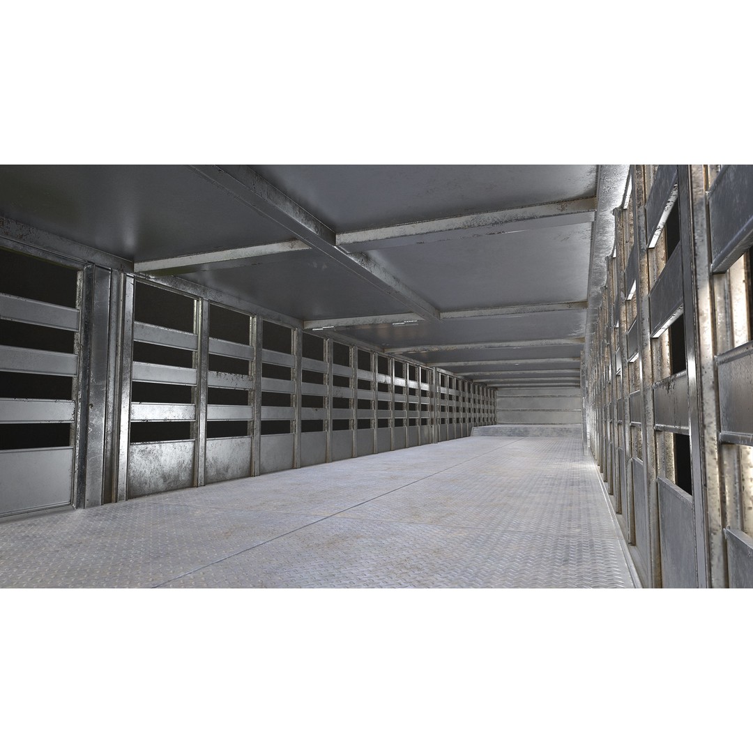 Livestock Trailer 3D Model – Low Poly Game Ready Asset, FBX, OBJ - View 12