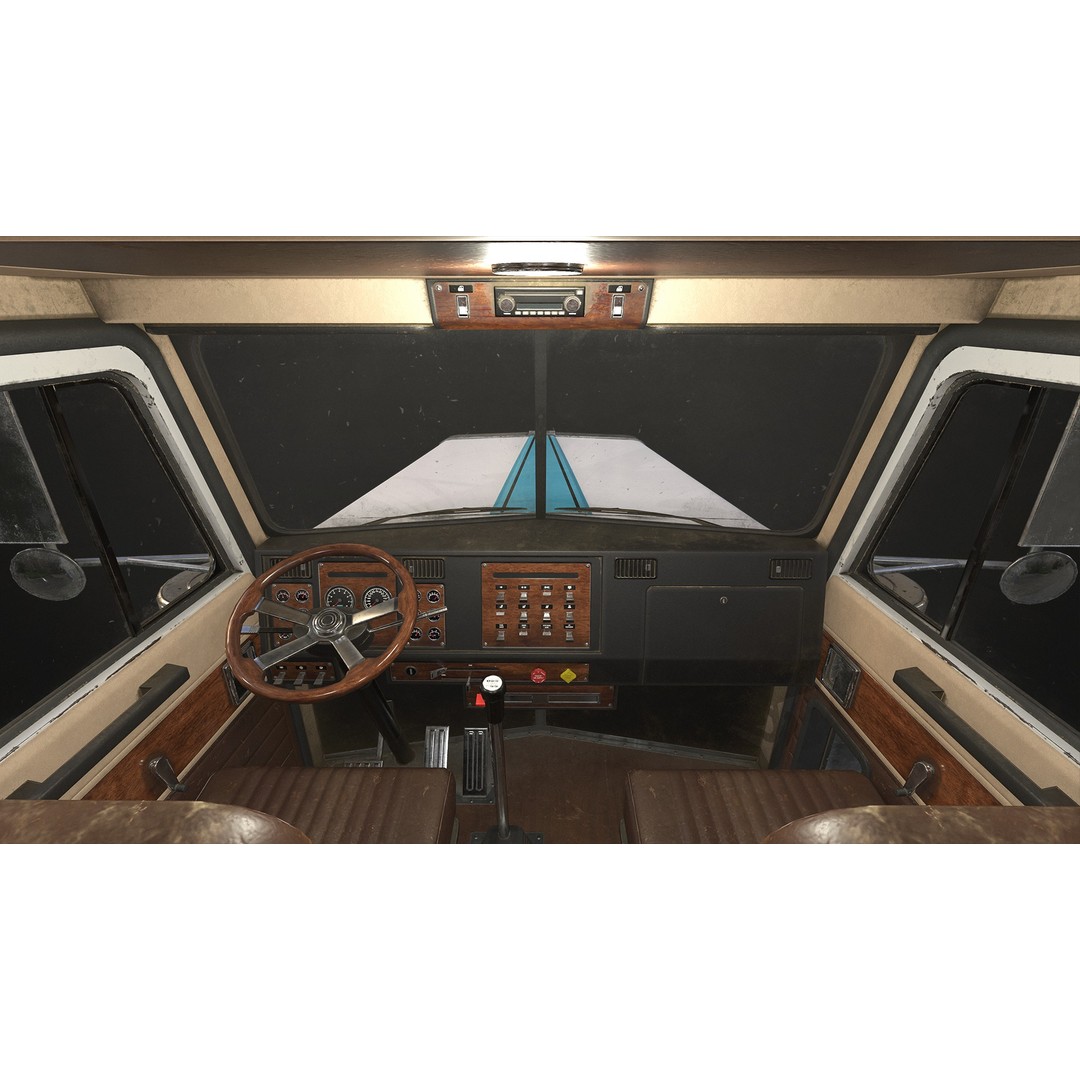 Flat Top Semi Truck 3D Model – Low Poly Game Ready Vehicle, FBX - View 18