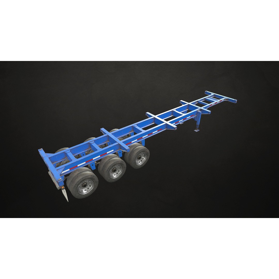 Flat Top Semi Truck 3D Model – Low Poly Game Ready Vehicle, FBX - View 25