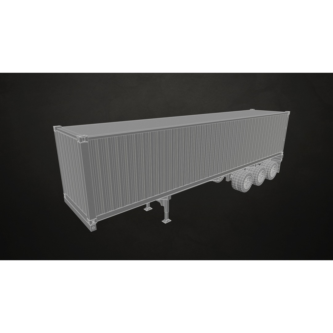 Flat Top Semi Truck 3D Model – Low Poly Game Ready Vehicle, FBX - View 29