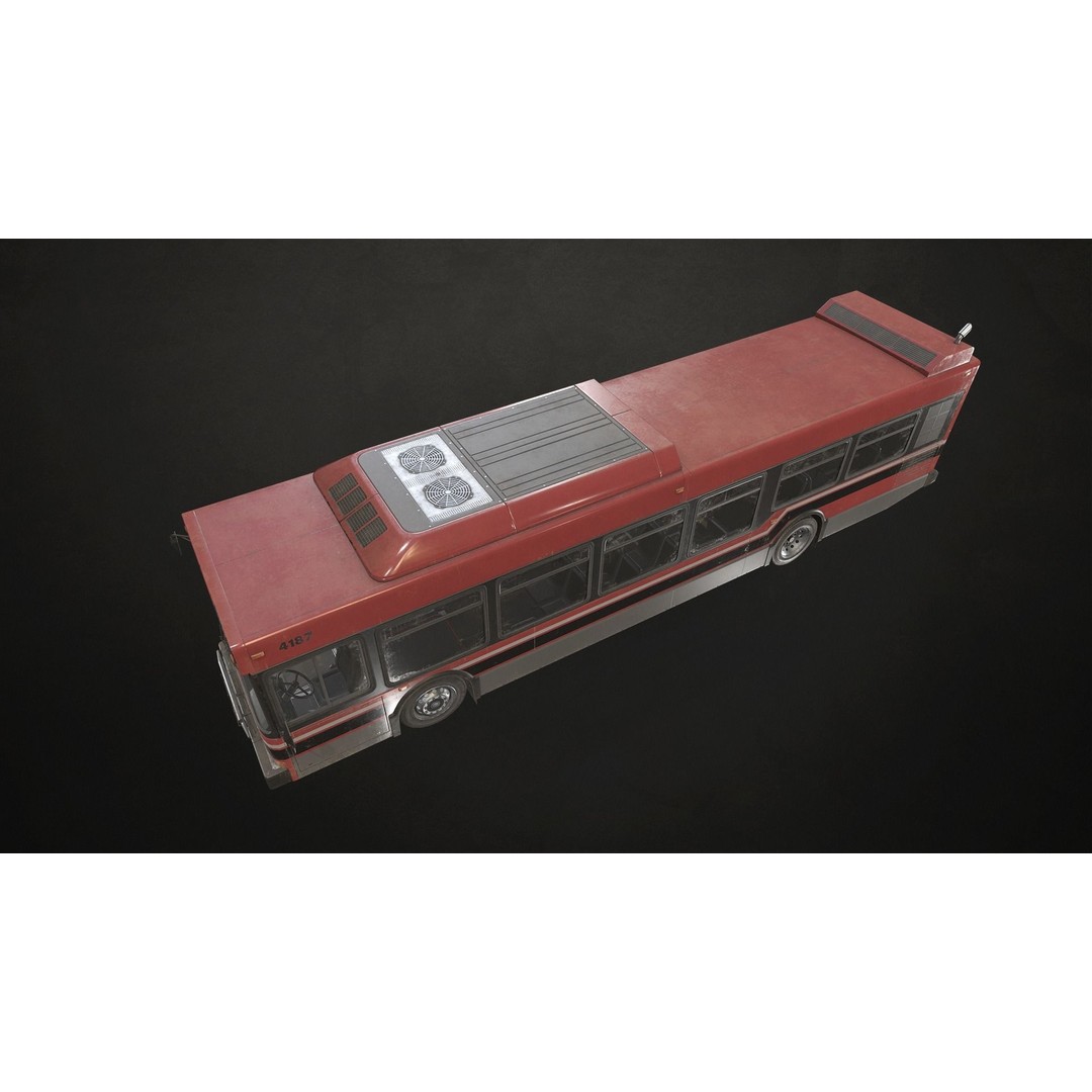 City Bus 3D Model – Low Poly Game Ready Asset, FBX, PBR Textures - View 11