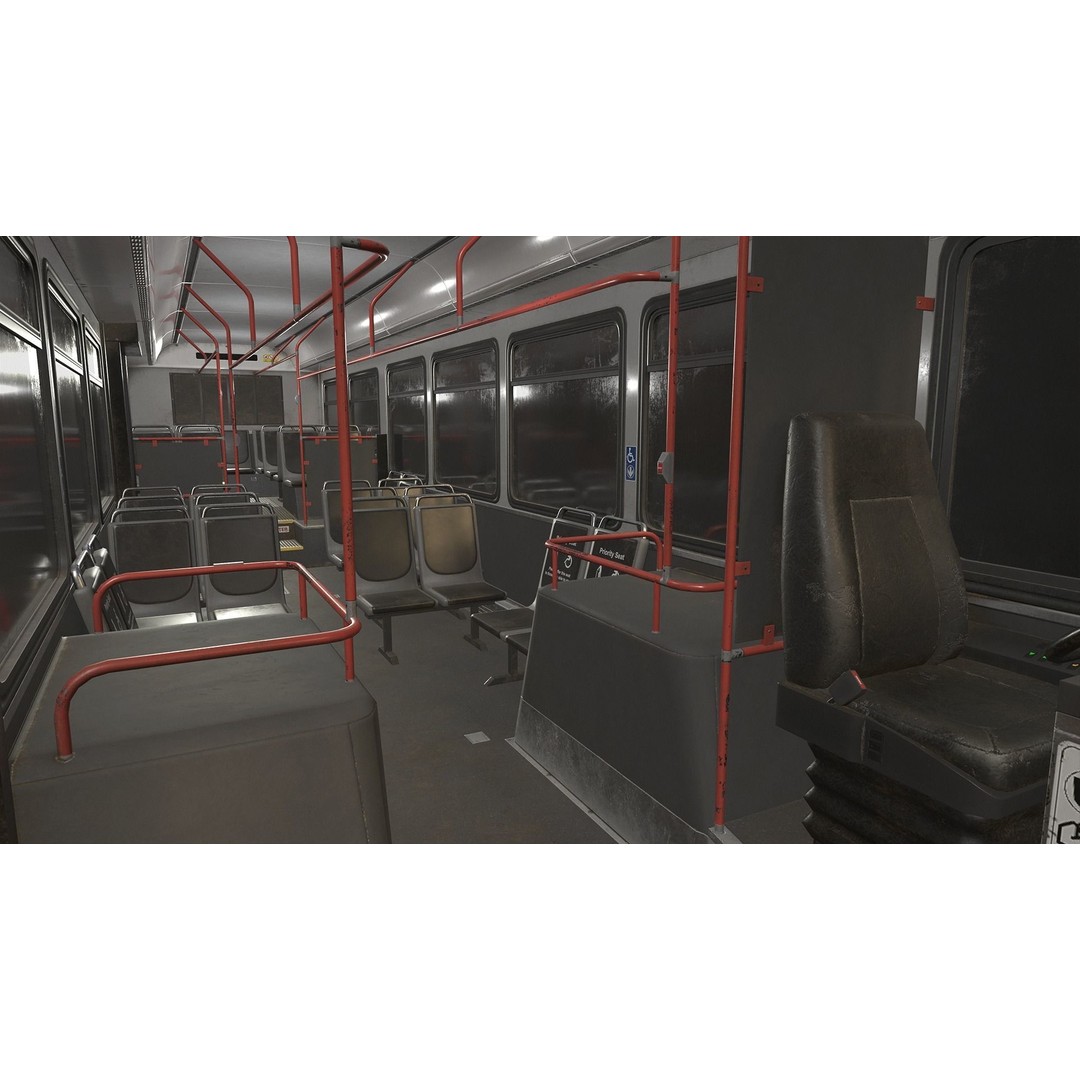 City Bus 3D Model – Low Poly Game Ready Asset, FBX, PBR Textures - View 14