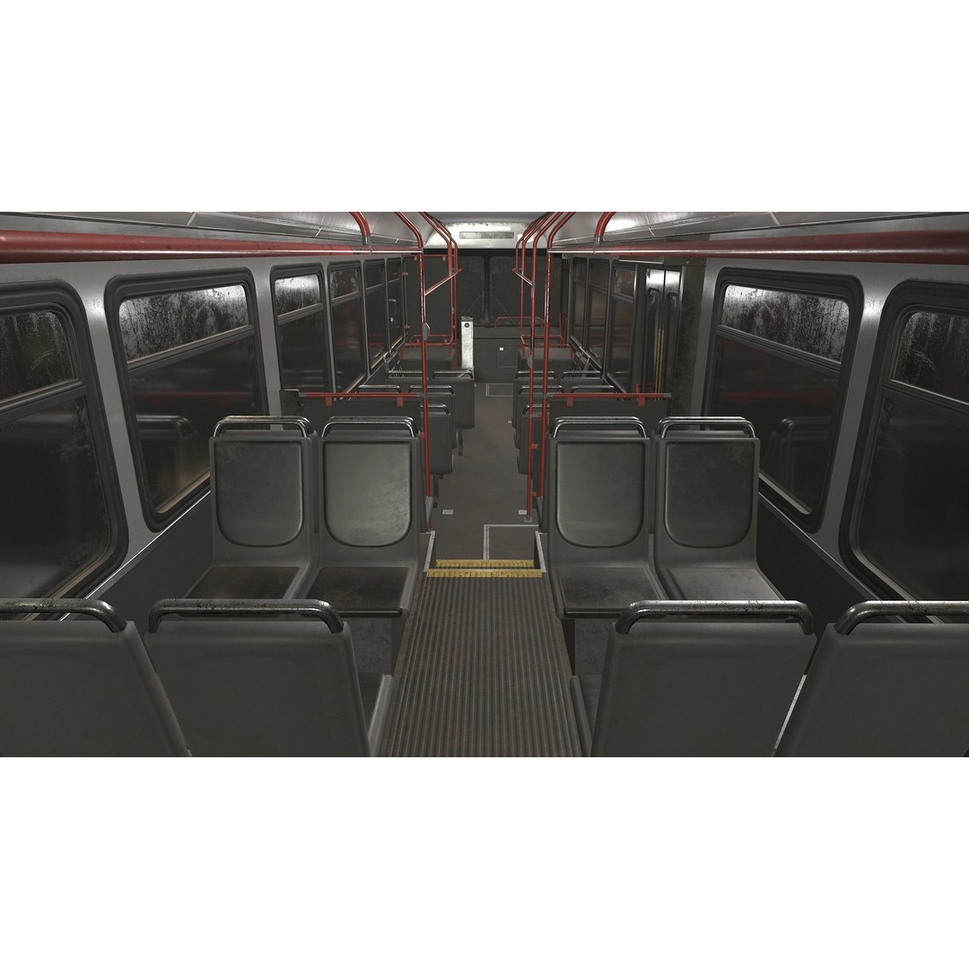 City Bus 3D Model – Low Poly Game Ready Asset, FBX, PBR Textures - View 15