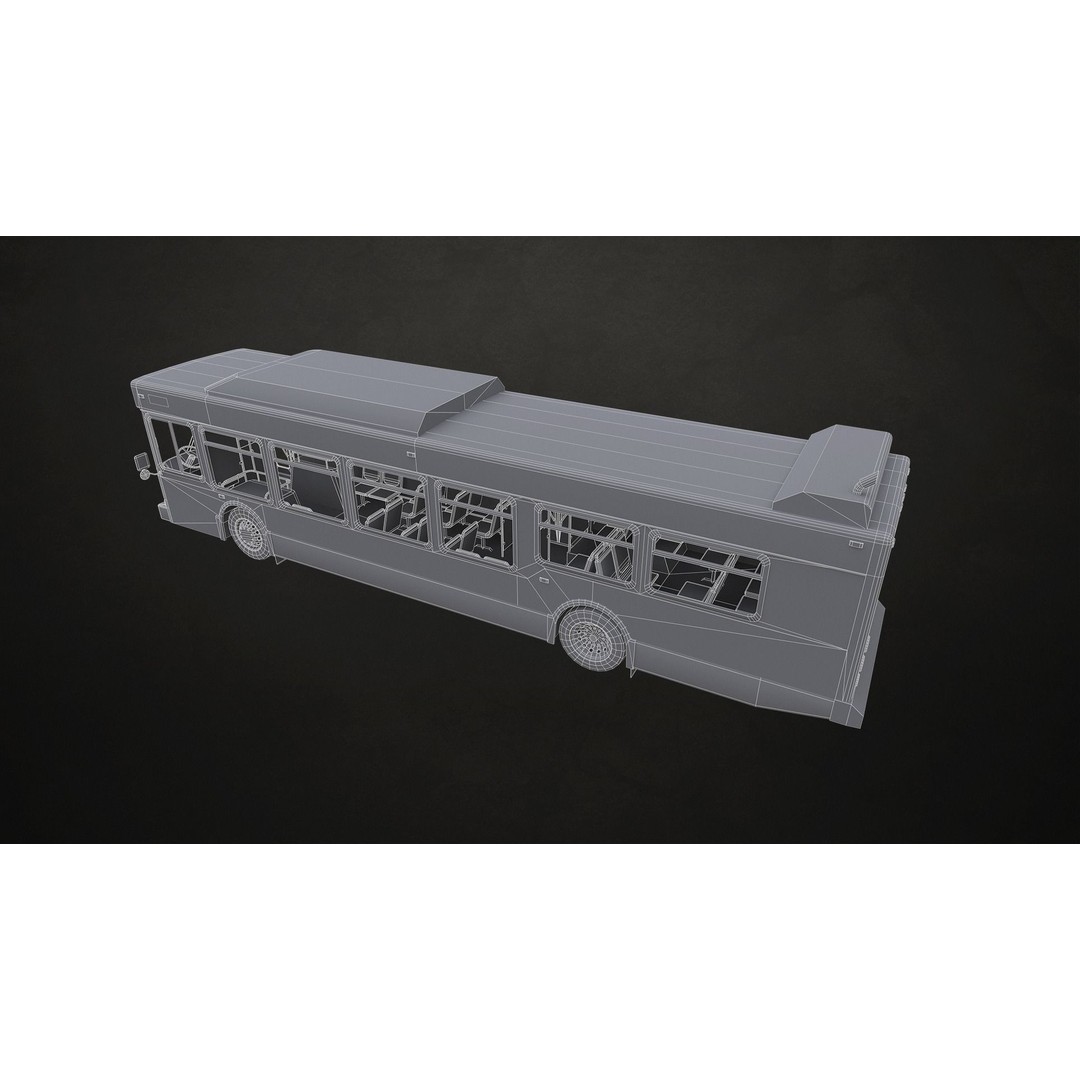 City Bus 3D Model – Low Poly Game Ready Asset, FBX, PBR Textures - View 19