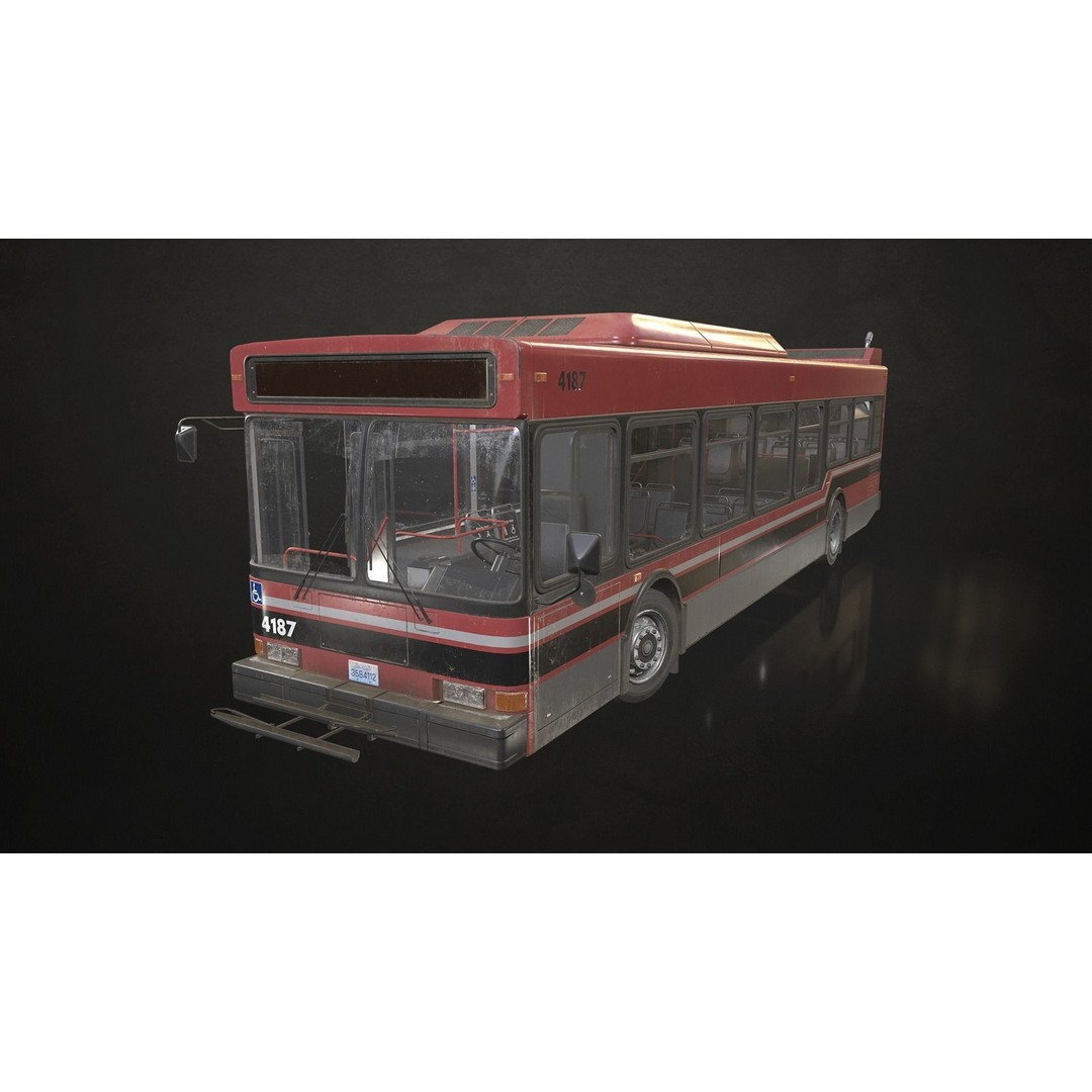 City Bus 3D Model – Low Poly Game Ready Asset, FBX, PBR Textures - View 5