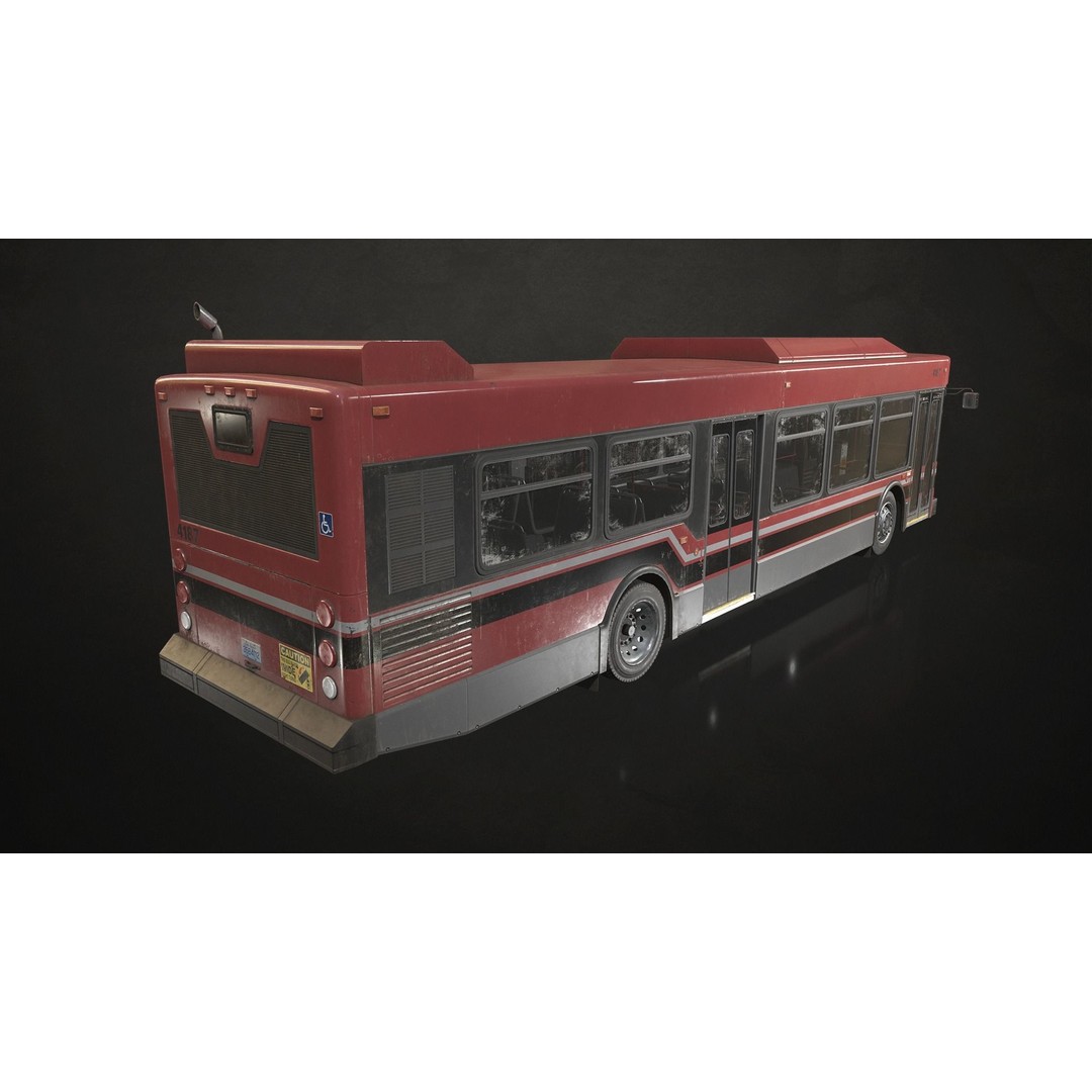 City Bus 3D Model – Low Poly Game Ready Asset, FBX, PBR Textures - View 6