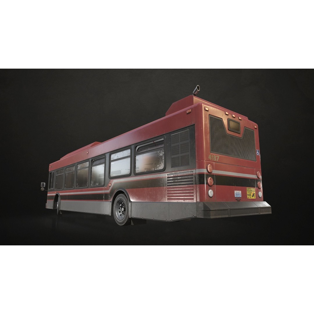 City Bus 3D Model – Low Poly Game Ready Asset, FBX, PBR Textures - View 8