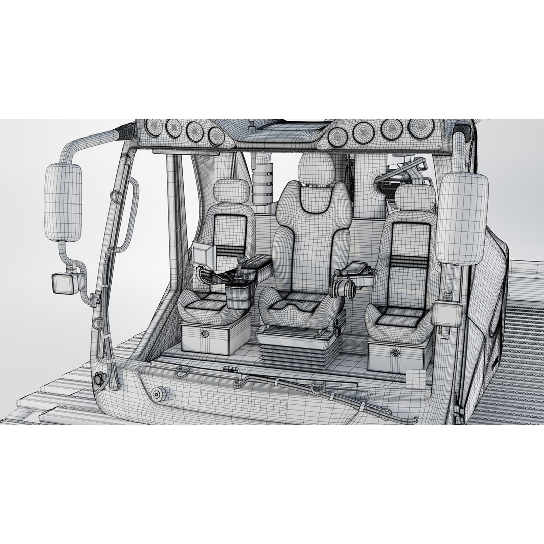 Prinoth Leitwolf Snow Groomer 3D Model – Rigged Vehicle Asset, Blender, FBX - View 15